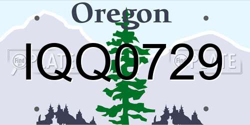 IQQ0729 Oregon License Plate
