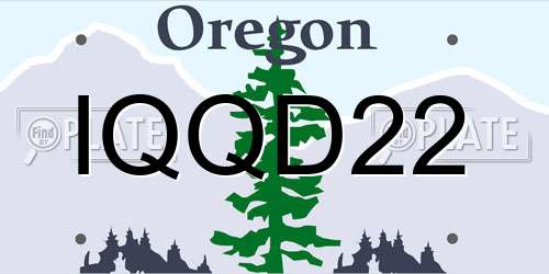 IQQD22 Oregon License Plate