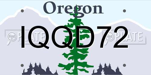 IQQD72 Oregon License Plate