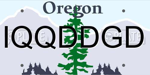 IQQDDGD Oregon License Plate
