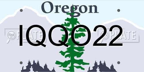 IQQO22 Oregon License Plate