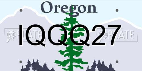 IQQQ27 Oregon License Plate