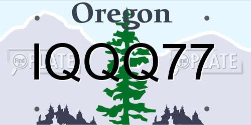 IQQQ77 Oregon License Plate
