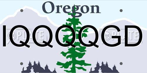 IQQQQGD Oregon License Plate