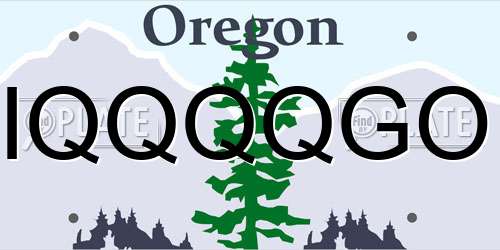 IQQQQGO Oregon License Plate