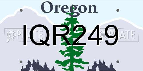 IQR249 Oregon License Plate