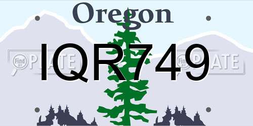 IQR749 Oregon License Plate