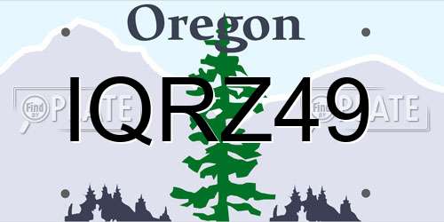 IQRZ49 Oregon License Plate