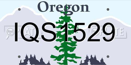 IQS1529 Oregon License Plate