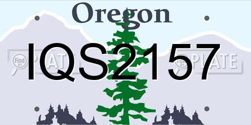 IQS2157 Oregon License Plate