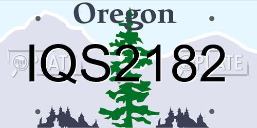 IQS2182 Oregon License Plate