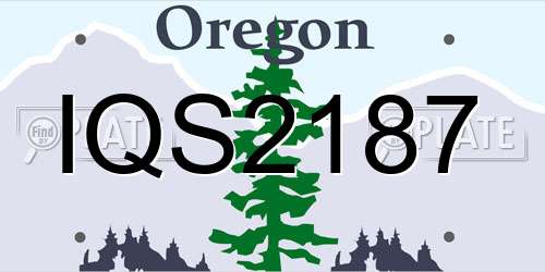 IQS2187 Oregon License Plate
