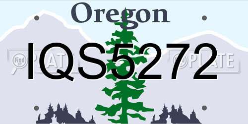 IQS5272 Oregon License Plate