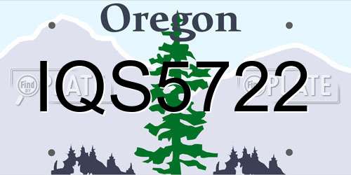IQS5722 Oregon License Plate