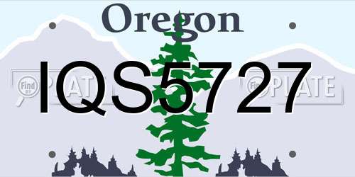 IQS5727 Oregon License Plate