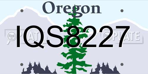 IQS8227 Oregon License Plate