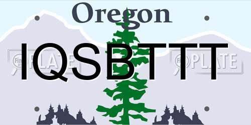 IQSBTTT Oregon License Plate