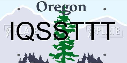 IQSSTTT Oregon License Plate