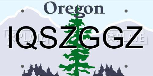 IQSZGGZ Oregon License Plate