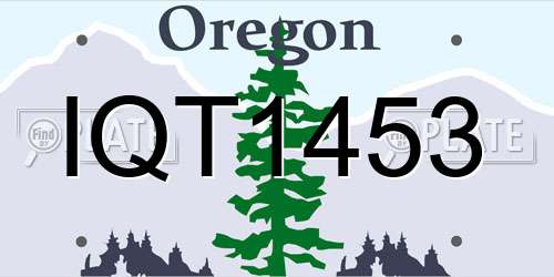 IQT1453 Oregon License Plate