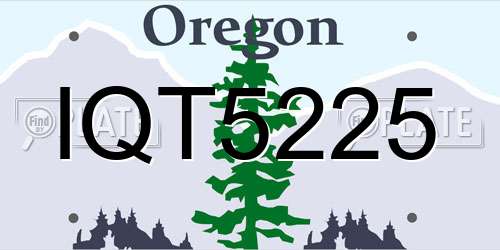 IQT5225 Oregon License Plate