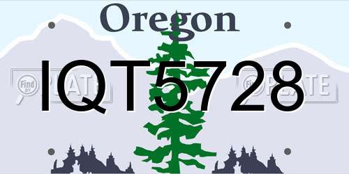 IQT5728 Oregon License Plate