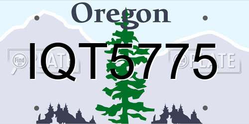 IQT5775 Oregon License Plate