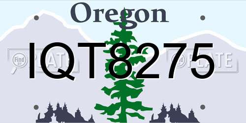 IQT8275 Oregon License Plate