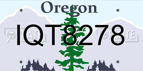 IQT8278 Oregon License Plate