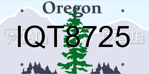 IQT8725 Oregon License Plate