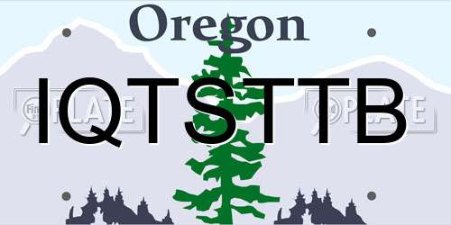 IQTSTTB Oregon License Plate