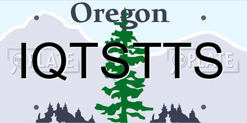 IQTSTTS Oregon License Plate