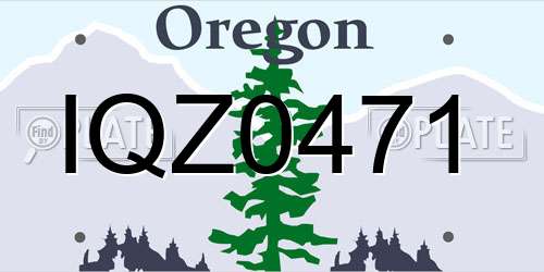 IQZ0471 Oregon License Plate