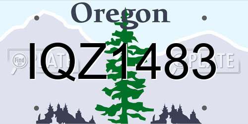 IQZ1483 Oregon License Plate