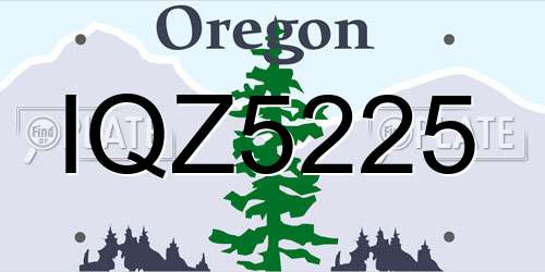 IQZ5225 Oregon License Plate