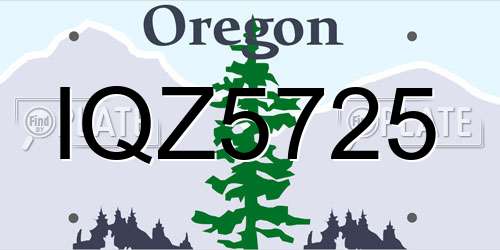 IQZ5725 Oregon License Plate