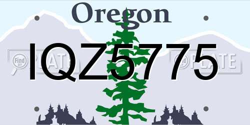 IQZ5775 Oregon License Plate