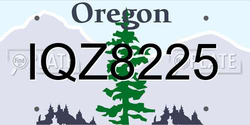 IQZ8225 Oregon License Plate