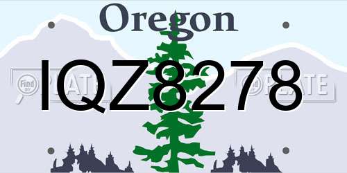 IQZ8278 Oregon License Plate