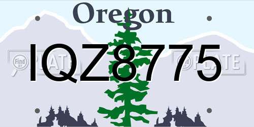 IQZ8775 Oregon License Plate