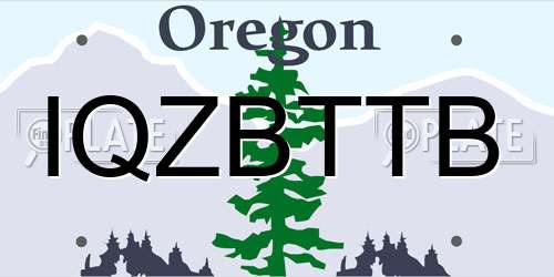 IQZBTTB Oregon License Plate