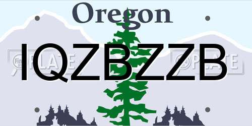 IQZBZZB Oregon License Plate