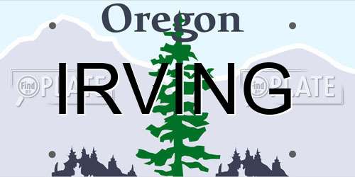 IRVING Oregon License Plate