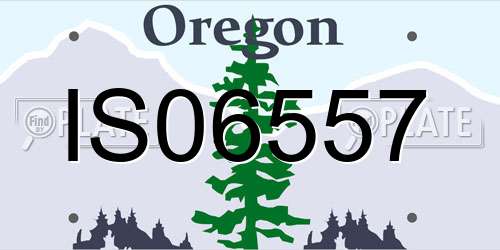 IS06557 Oregon License Plate