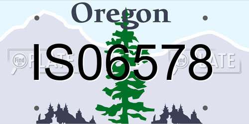 IS06578 Oregon License Plate