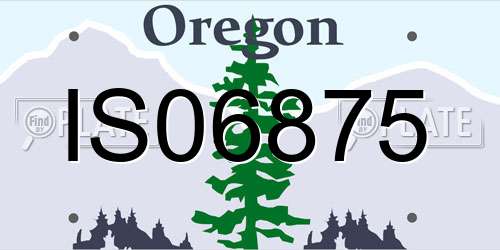 IS06875 Oregon License Plate