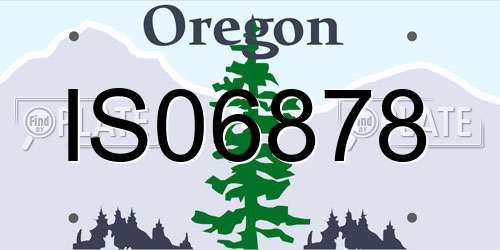 IS06878 Oregon License Plate