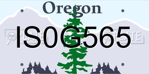 IS0G565 Oregon License Plate