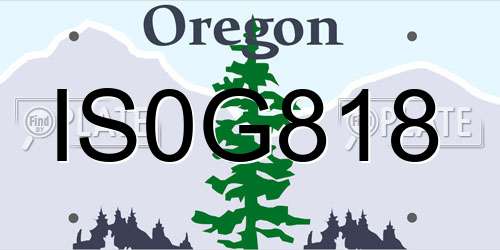 IS0G818 Oregon License Plate