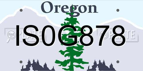 IS0G878 Oregon License Plate